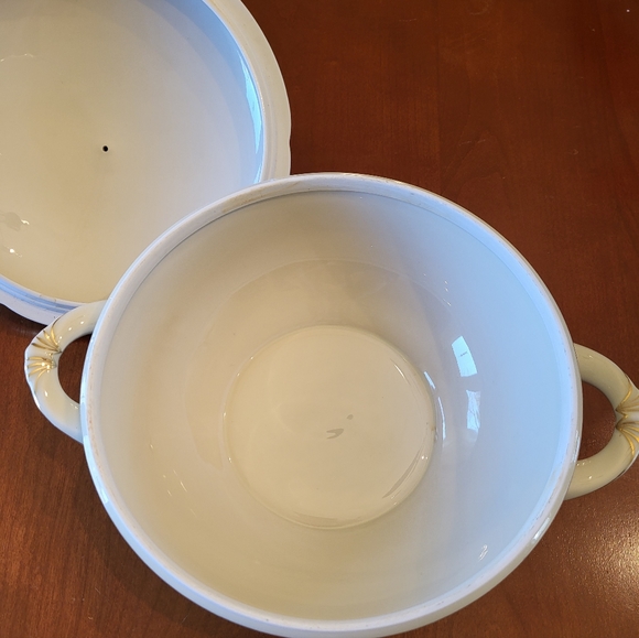 VTG Zeh Scherzer Lg Round Covered Dish Footed 2 Handled Gold Floral Balvarian - Picture 9 of 13